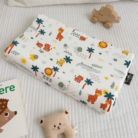 Oreiller pour enfant en latex naturel, oreiller de couchage, housse de coussin amovible en coton lavable incluse, oreiller pour tout-petit, oreiller de sieste pour enfants, unisexe pour garçons et fil (1/3)