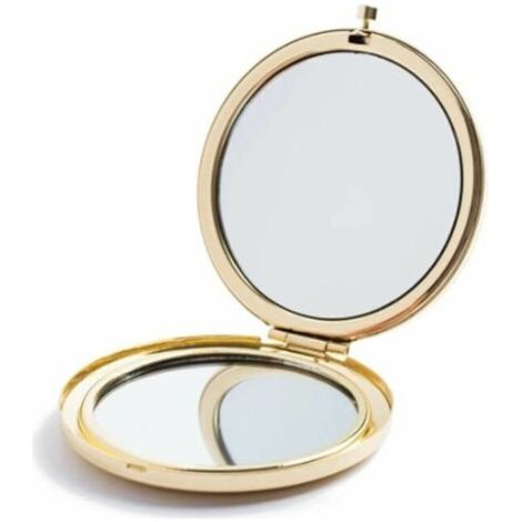 Miroir compact grossissant pour sacs �� main, miroir de maquillage de voyage double face pliable, parfait pour sac �� main, poche dor��e