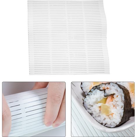 Antihaftbeschichtete Sushi-Rollmatte aus PP, wiederverwendbare Maki-Matte, ideal für die Zubereitung von Picknickgerichten, waschbar, praktisch und langlebig (1/5)