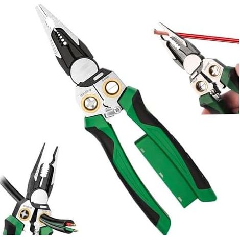 8-in-1 Abisolierzange mit Spannungsprüfer, multifunktionales Elektrikerwerkzeug zum Schneiden, Verdrahten, Einziehen von Drähten, Kabelschere, Sicherheitsprüfung - (1/5)