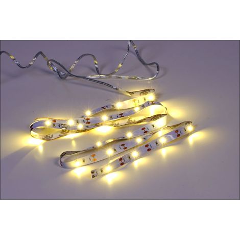LED Stripe mit 30 LED in warm weiß - 100 cm - LED Streifen mit selbstklebender Rückseite