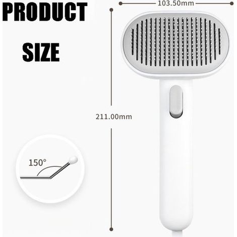 Peine para pelo de gato y perro, Cepillo de muda profunda para perros, Eliminación de pelo con un solo clic, Apto para gatos y perros, Morado (1/5)