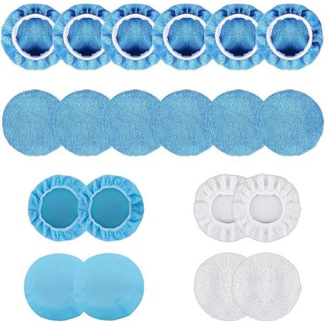 Bonnets de Polissage Auto 20 Pièces, 7-8 Pouces, Microfibre et Laine Synthétique pour Lustrage et Cirage (1/5)