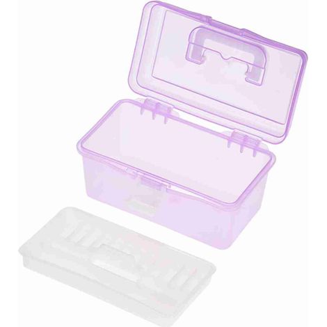 Caja de almacenamiento portátil de plástico transparente para material artístico, con unas dimensiones de 20x10,5x12 cm, apta para acuarelas y pinturas al óleo.