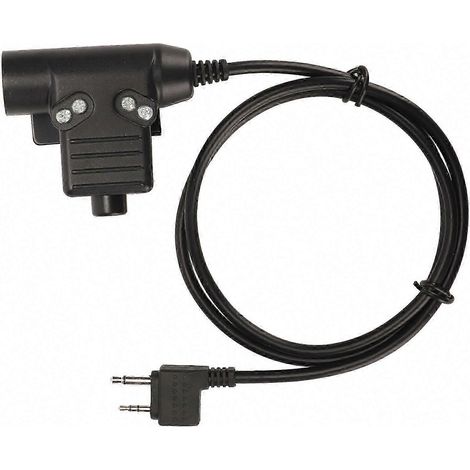 U94 PTT 2 broches adaptateur mains libres plug and play pour radio Alan Midland, kit push-to-talk avec connecteur 2 fils, accessoire compatible talkie-walkie, câble de déclenchement vocal et manuel, s (1/5)