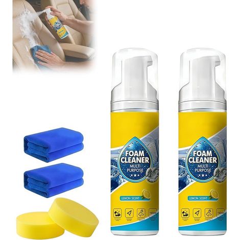 Foam Cleaner, Multifunctional Car Foam Cleaner, Nettoyant Mousse Multifonctionnel, Spray Nettoyant, Nettoyant en Mousse pour Intérieur Automobile, Cuisine, Articles de Maison (2 pièce) (1/5)