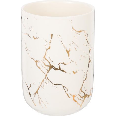 Portable Ceramic Tumbler White Marble Pattern Practical and