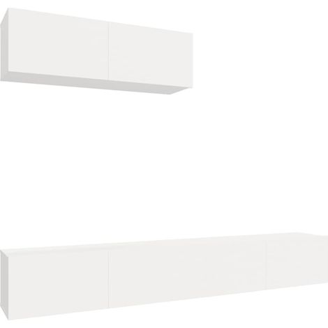 Conjunto de muebles mueble aparador TV televisión salón dormitorio salón 3 piezas blanco madera contrachapada 020024474