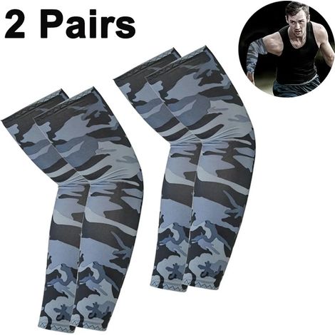 Mangas protectoras unisex para brazos (2 pares), protección UV UPF 50+, pueden cubrir tatuajes de hasta 38 cm de longitud.