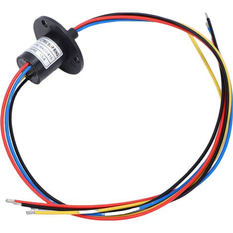 Jeffergarden Bague collectrice électrique 4 fils 15 A 250 tr/min 22 mm de diamètre, capuchon de rotation à 360°, connecteur rotatif conducteur (1/5)