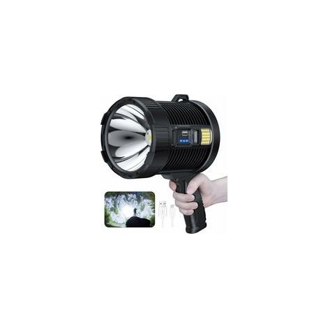 Projecteur rechargeable 100000 lumens – Lampe torche étanche IPX5 – 800m portée – 10 000 mAh – 6 modes d'éclairage – ABS et aluminium (1/5)