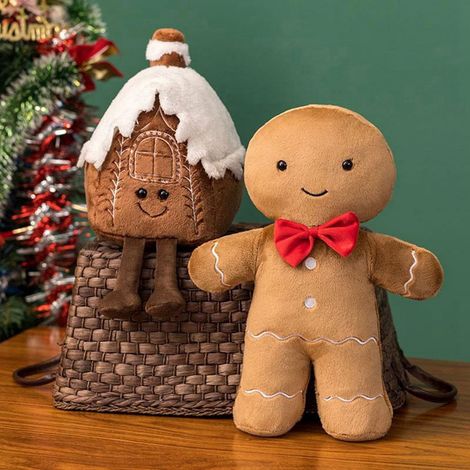 Coussin En Peluche Forme De Maison En Chocolat - Décor De Noël - 40 cm (1/3)