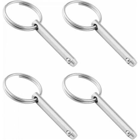 Lot de 4 goupilles à bille à dégagement rapide, diamètre 6 mm, goupilles à dégagement rapide en acier inoxydable 316 avec embout à bille à ressort (1/3)