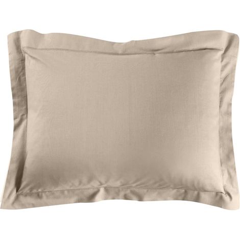 1 Taie d'oreiller, 50x70 cm, 100% coton, tissage serré, couleur sable, pour chambre à coucher