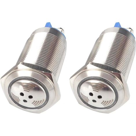 Lot de 3 buzzers LED rouges, impulsion intermittente en métal 16 mm 12 V, buzzer à bande d'huile étanche, alarme flash LED rouge en acier inoxydable, mini alarme de connexion (1/5)