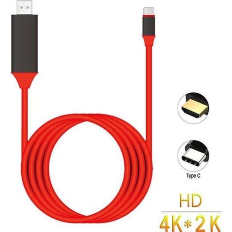 Câble HDMI - XLQ - Adaptateur USB-C vers HDTV - 4K - 2M - Plaqué or (1/4)