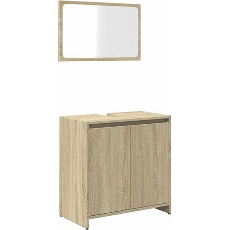 Maison Exclusive - 2-tlg. Badmöbel-Set Sonoma-Eiche Holzwerkstoff