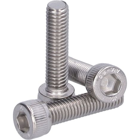 Jeu de 30 vis et boulons M6, en acier inoxydable 304 A2-70, vis à tête hexagonale creuse, DIN 912 M6x25 (1/5)