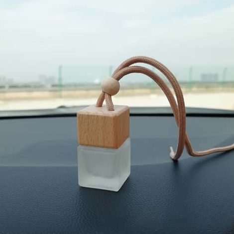 Lot de 3 Flacons Parfum Voiture Suspendus Vides, Diffuseur d'Arôme Réutilisable en Verre, Rechargeable pour Auto (1/5)