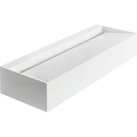 Lavabo de série IS Silhouette pour 2 personnes, sans robinet ni vidange, 1200x470x200 mm, blanc