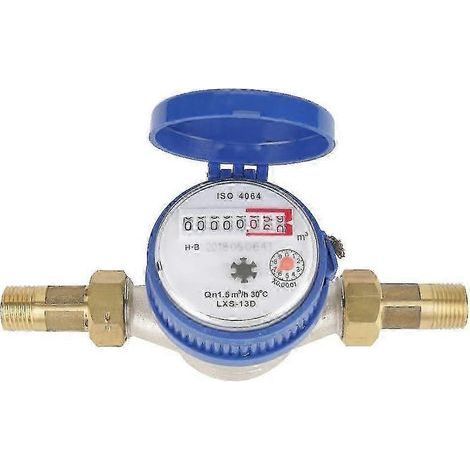 Compteur d'eau 2025 - Débitmètre d'eau froide 15 mm (1/2 pouce) avec raccords pour la maison et le jardin (1/5)