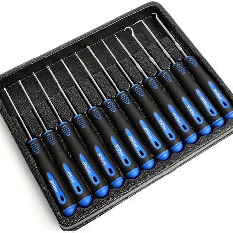 XPOtool Destornilladores juego de 12 piezas precisión cruz ranura hexagonal ganchos herramientas
