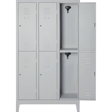 Armadio multipli spogliatoio 6 posti 101x50x180 cm con serratura a chiave
