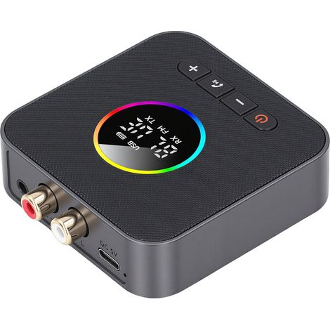 Émetteur-récepteur Bluetooth 6.0 pour TV, adaptateur stéréo Bluetooth 3 en 1, émetteur FM avec affichage numérique, entrée auxiliaire 3,5 mm, compatible clé USB (1/5)