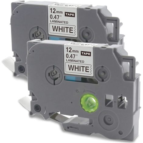 Ruban d'étiquettes compatible de remplacement pour ruban d'étiqueteuse laminé TZe-231 TZ-231, noir sur blanc, 0,47 po x 26,2 po (1/5)