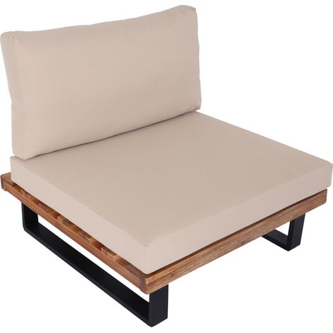 Poltrona da esterno con cuscini spessi color crema alluminio e metallo 75 x 82 x 82 cm 040010289