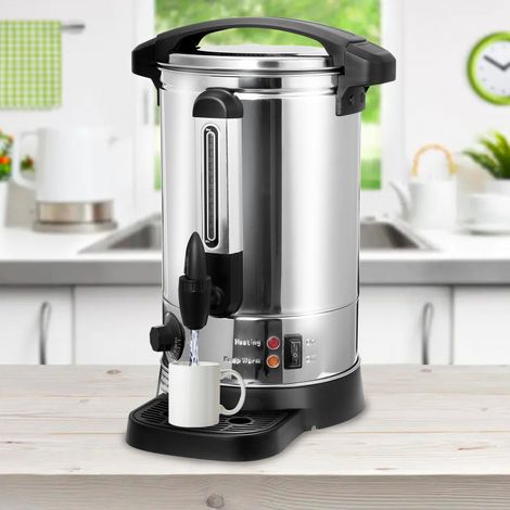 SWANEW Distributeur de Boisson Chaudes 1500W.Chaudière à eau 8L .Marmite à Vin Chaud en Inox.Thé Café Soupe Dispositif de réchauffement.Thermostat .Réglage de la température 30-110°C. argentés (1/5)
