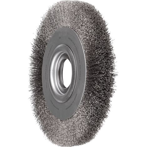 PFERD TOOLS POS Rundbürste breit ungezopft RBU Ø250x30xvariable Bohrung Edelstahl-Draht-Ø0,30 Schleifbock