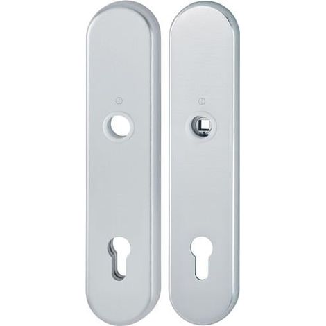 Par de escudos largos F1 aluminio plateado F1 PZ 92mm HOPPE (1/2)