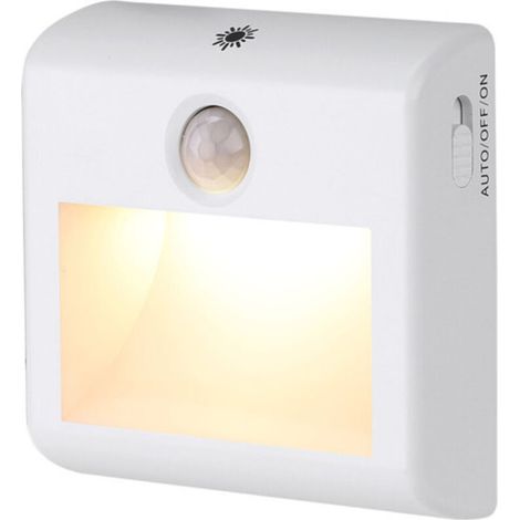 Veilleuse LED à brancher, avec détecteur de mouvement, dimmable, lumière blanc chaud, adaptée pour couloir, escalier, chambre ou hall (1/5)