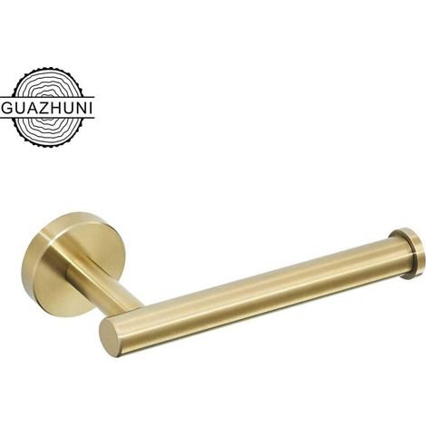 Wandmontierter Toilettenpapierhalter aus Edelstahl 304, Toilettenpapierrollenhalter fürs Badezimmer, Toilettenaccessoire in gebürstetem Gold (1/5)