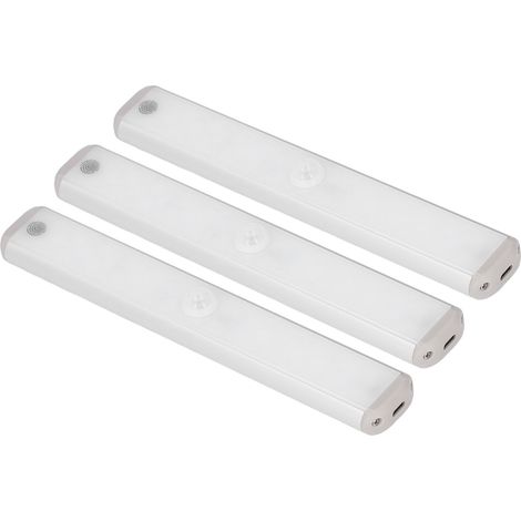 Lampe de placard LED sans fil à induction infrarouge, commande tactile, chargement USB, dos aimanté, intensité variable, lot de 3 (1/5)