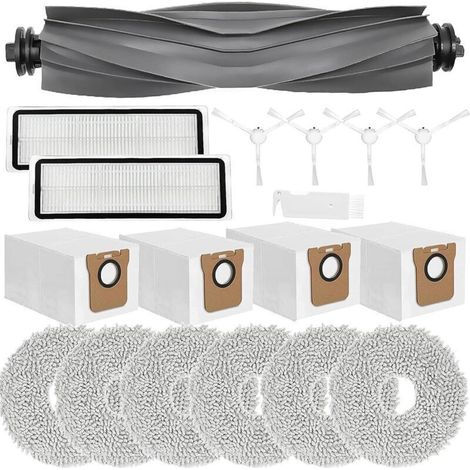 Accessoires de rechange compatibles avec les aspirateurs robots Xiaomi X20+, X10+, Dreame L10s Pro Gen 2, L10s Ultra, L10 Ultra et L10 Prime : brosses rotatives, 6 chiffons, 4 sacs à poussière et 4 br (1/4)