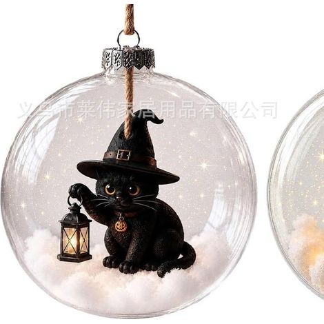 Collection de mini-décorations - Mini boule de Noël transparente - Cadeau de Noël - Citrouille