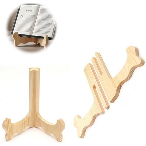 Support livre en bois pliable porte-livre cuisine réglable recette lecture (1/5)
