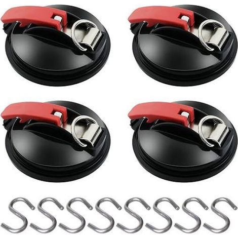 Ventouse Ancrage - PVC Haute Adhérence - Charge Max 22 Kg - Pour Tente Bâche Camping Voiture - 4 Pièces (1/5)