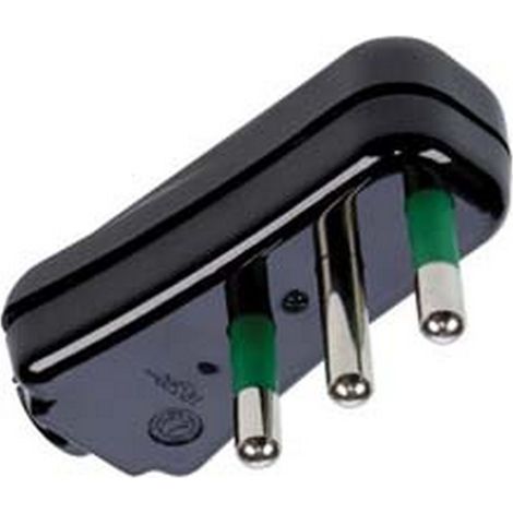 10PZ SPINA PIATTA 2 POLI + TERRA NERA "LINEA GARANTI" - nera 1A 82541-E