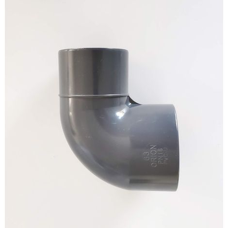 Coude PVC Pression 90° Male Femelle 63mm / 63mm intérieur vers 63mm extérieur PN16 / Piscine et arrosage (1/3)