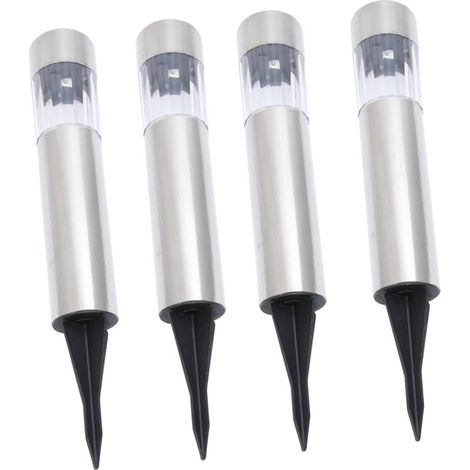 4-teiliges zylindrisches Solar-Gartenleuchten-Set für den Außenbereich (1/5)