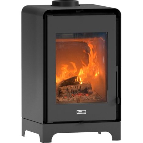 stufa a legna modulare canadian stove "alberta evo" nero 7,5 kw