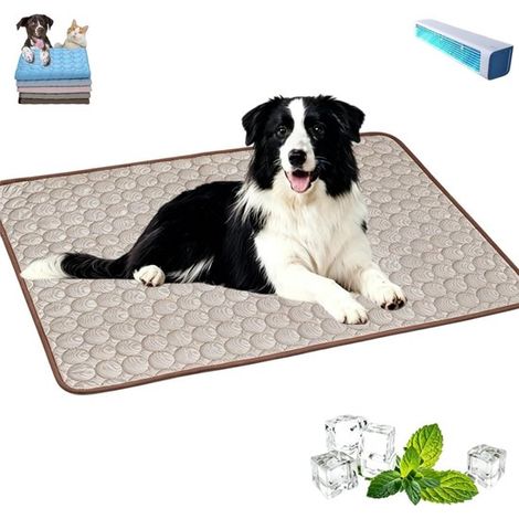 Tappetino rinfrescante per cani e gatti (XL) 100 x 75 cm Seta di ghiaccio, senza gel Sicuro e atossico Riutilizzabile Traspirante Lavabile Resistente per l'estate (1/5)