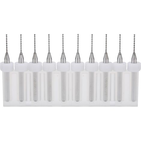 Ensemble de 10 forets en acier tungstène de 0,7 mm pour le travail du bois et la gravure. Accessoire pour outils de perçage. (1/5)