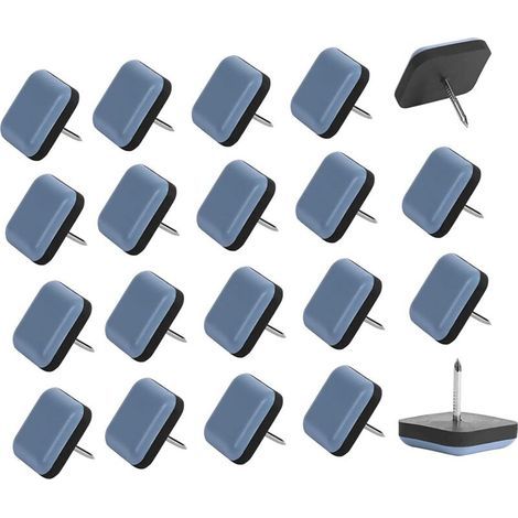 25 pièces Patins de Meubles en Téflon 25mm Auto-adhésif Patin Glisseur avec Clous pour Meuble Patins Autocollants pour Chaises et Fauteuils (1/5)