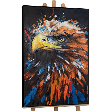 Gemälde Mächtiger Adler  Rahmen Schwarz 120x80 cm (1/5)