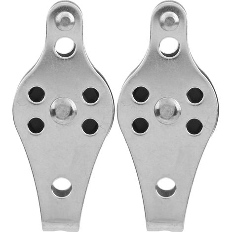 Set aus 2 robusten Edelstahl-Einzelrollen mit Kugellagern und drehbarem Seil, rostbeständig (1/5)