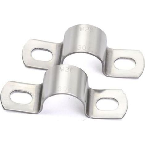 10 pièces de colliers de fixation en U en acier inoxydable pour tubes, diamètre 20 mm, résistants et adaptés à l’installation murale ou sur support (1/4)